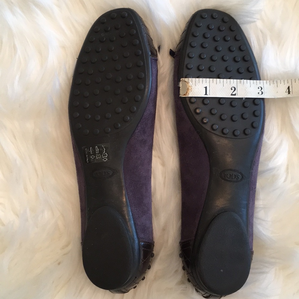 Tod’s Purple Suede/Leather Ballet Flat Shoes - Picture 4 of 16